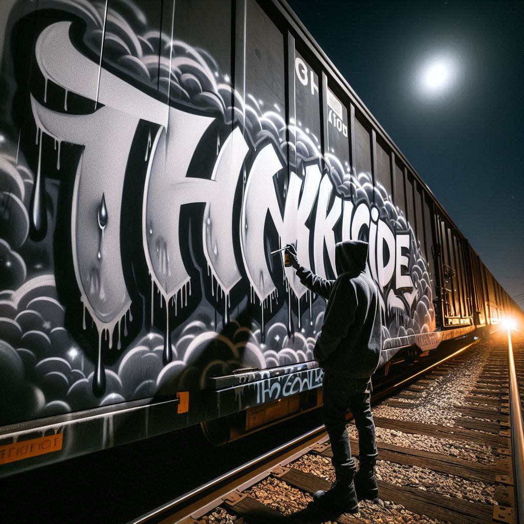 Thinkicide Graffiti Art